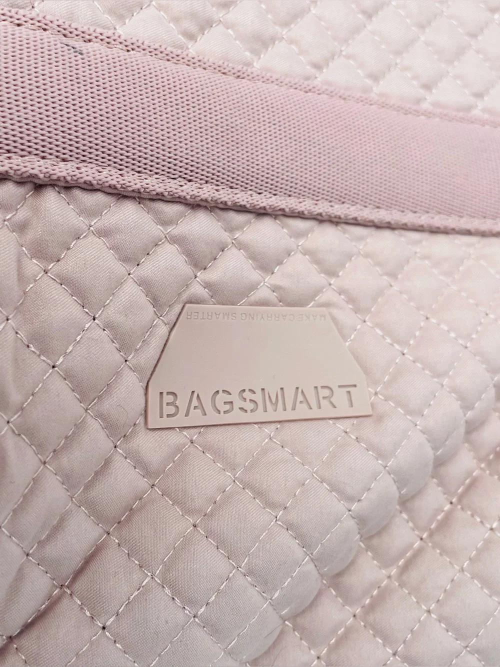 Bagsmart Dusty Pink Quilted Computer Laptop Zip Pocket Bag
